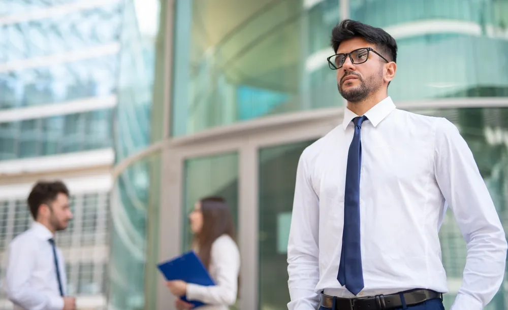 Professionals reviewing business performance