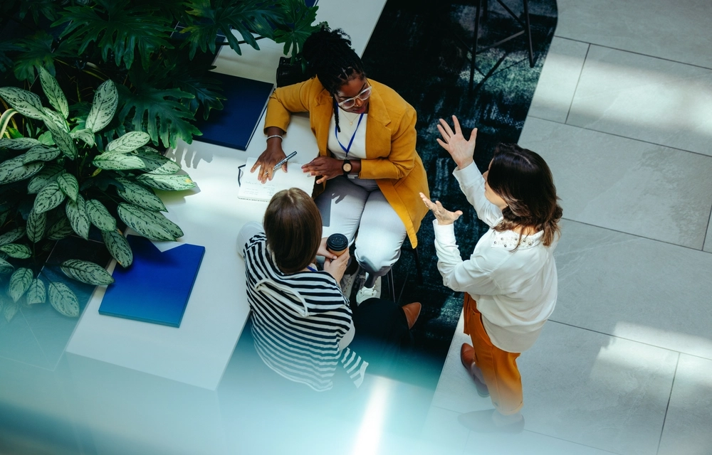 Business professionals in a collaborative meeting